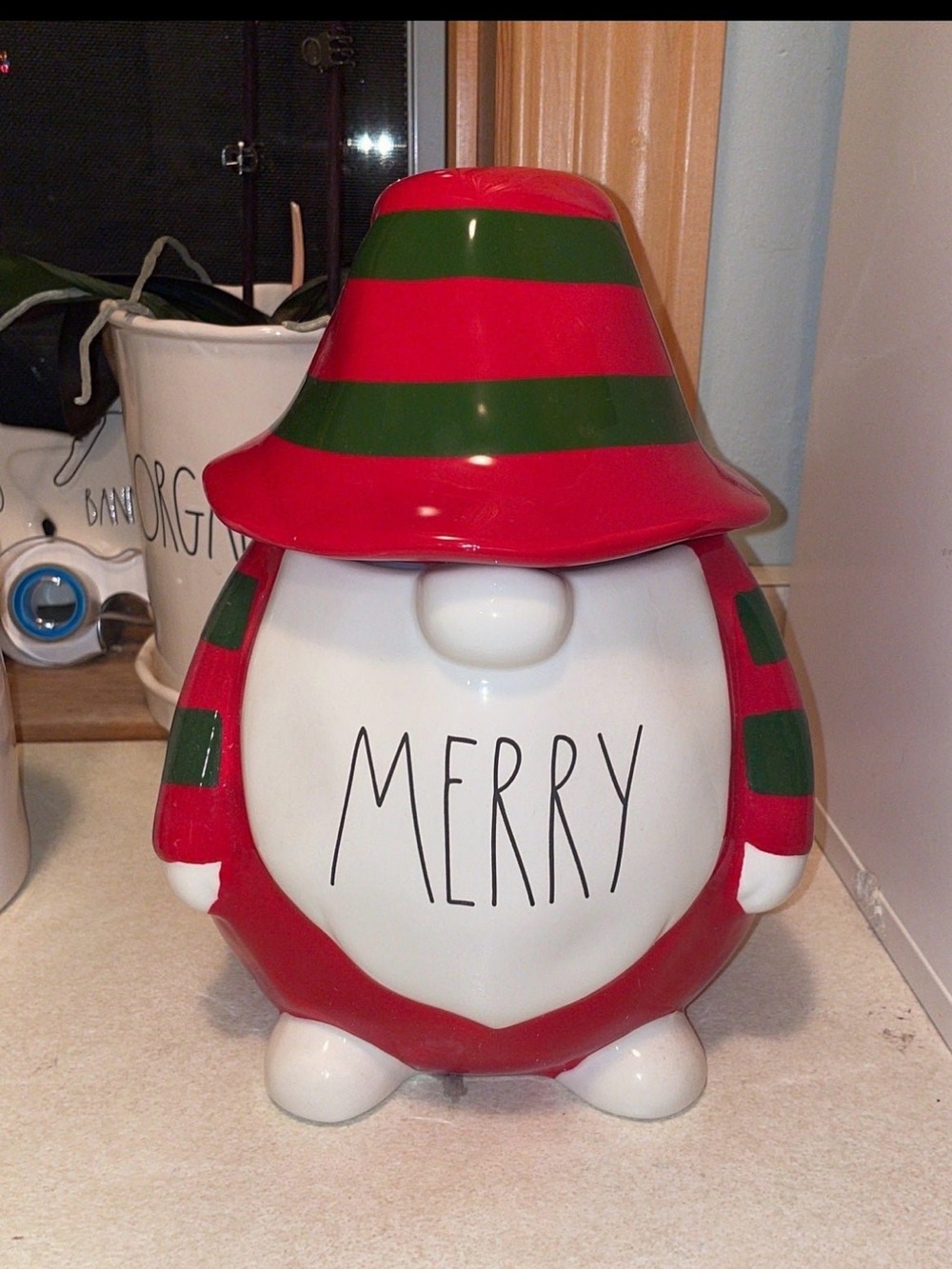 Rae dunn gnome merry canister